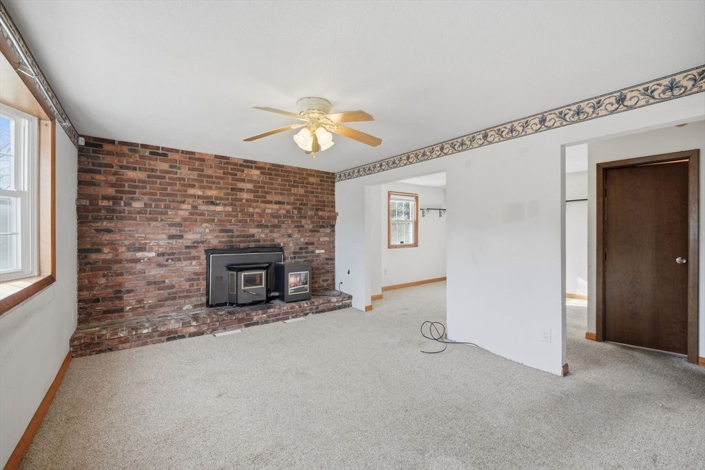 Empty room, Fireplace, Interior, Stone Walls