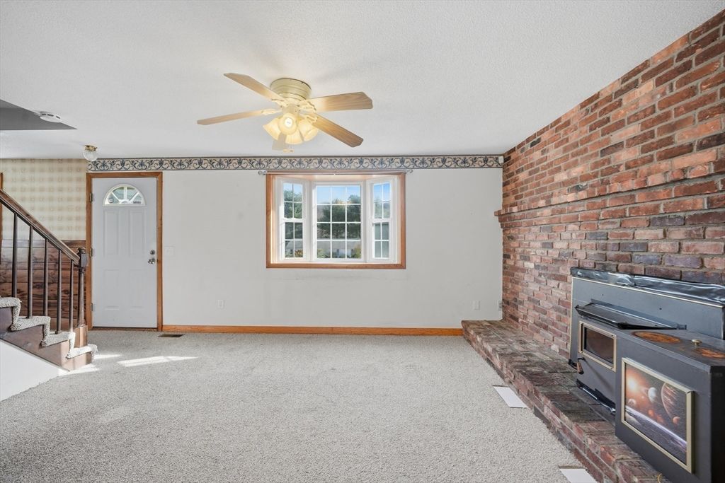 Empty room, Fireplace, Interior, Stone Walls