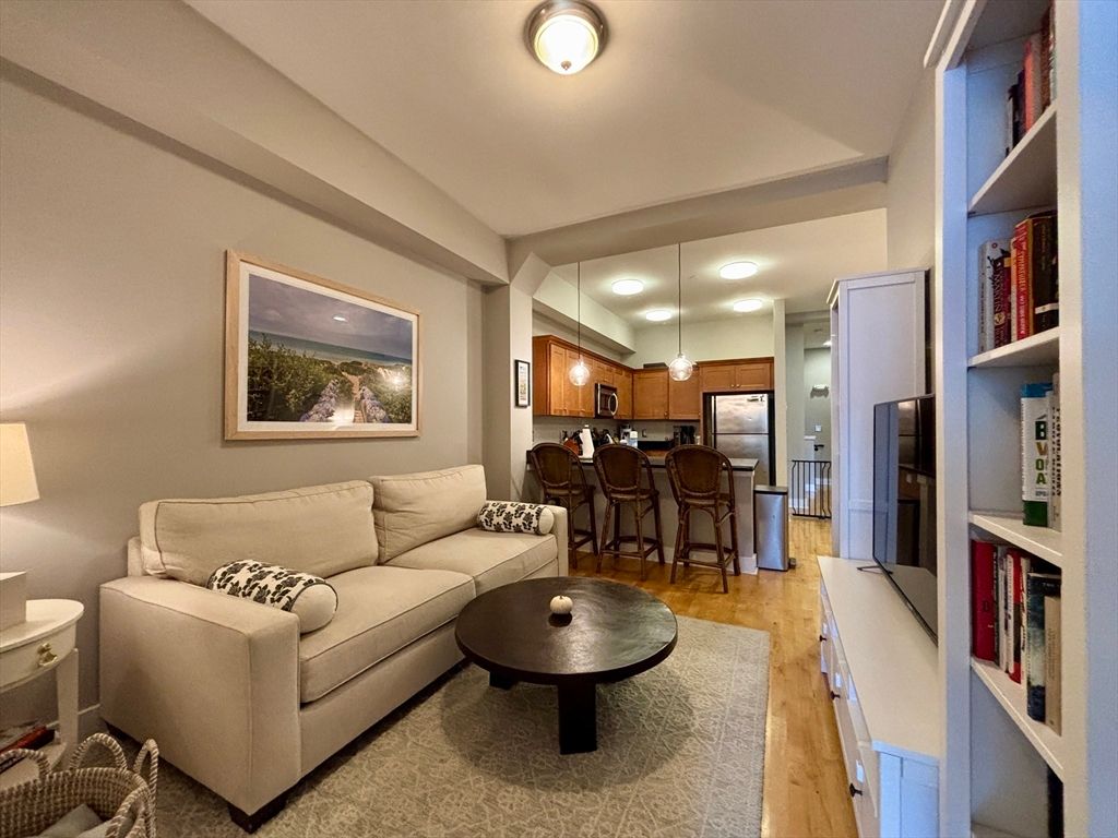 Interior, Kitchen, Living room, Pendant Lights, Stainless Steel Appliances, Wood Texture Flooring