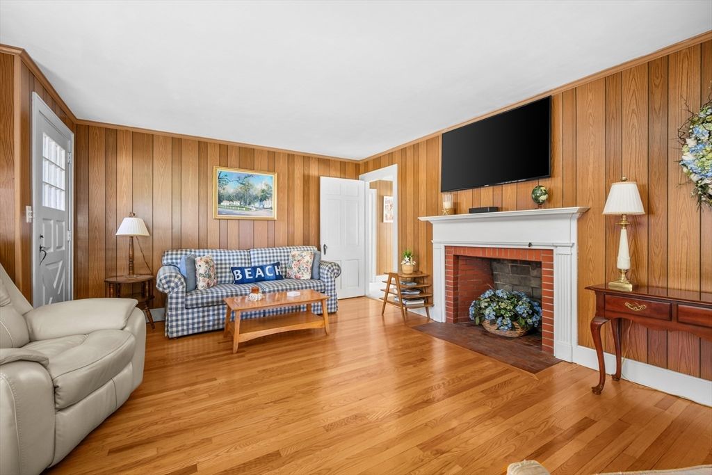 Fireplace, Interior, Living room, Wood Texture Flooring, Wooden Walls