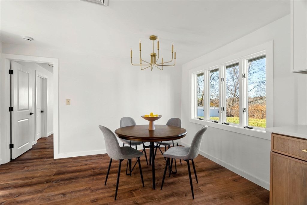 Chandelier, Dining room, Interior, Wood Texture Flooring