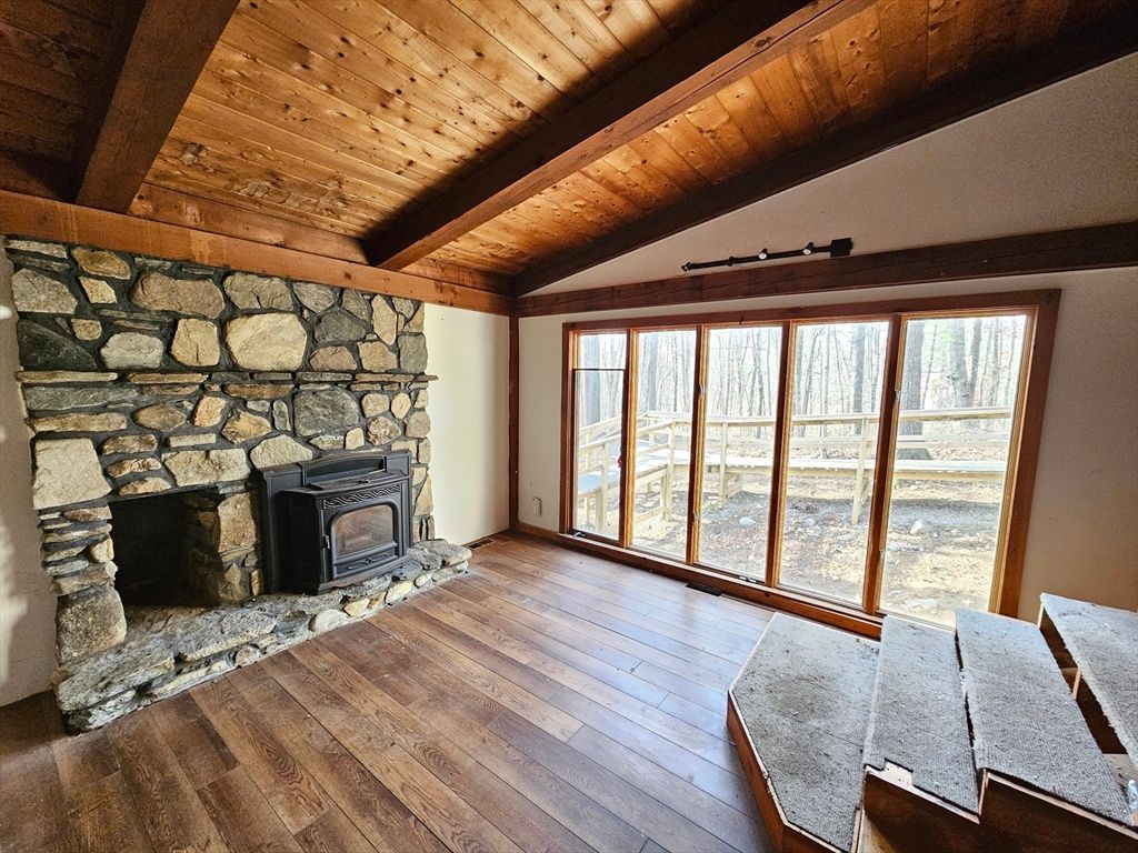 Fireplace, Interior, Stone Walls, Wooden Beams, Wooden Ceilings, Wood Texture Flooring