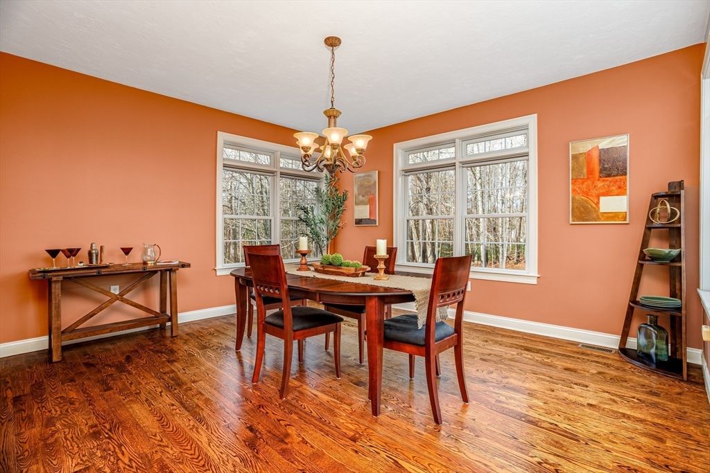 Chandelier, Dining room, Interior, Wood Texture Flooring