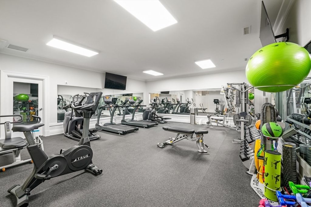 Fitness Equipment, Gym, Interior, Recessed Lighting