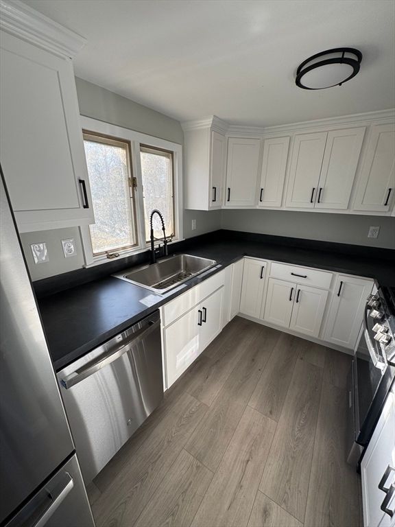 Interior, Kitchen, Stainless Steel Appliances, Wood Texture Flooring