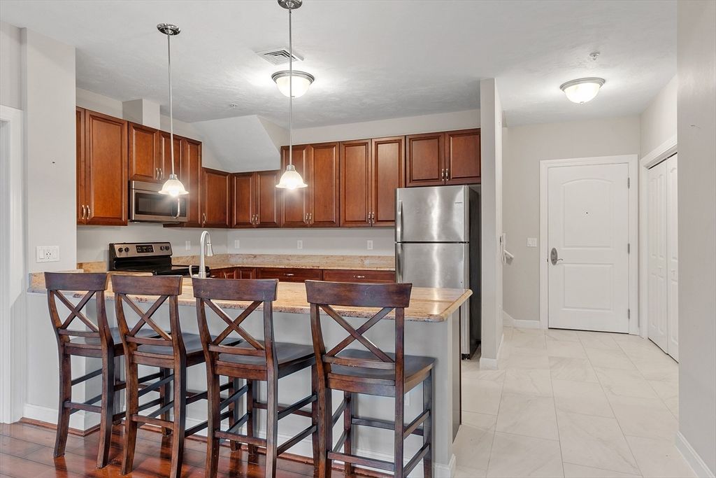 Interior, Kitchen, Marble, Pendant Lights