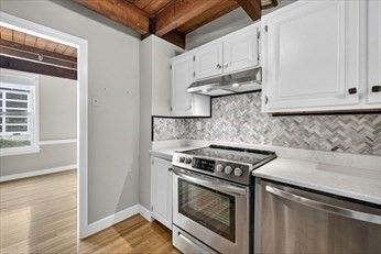 Interior, Kitchen, Stainless Steel Appliances, Wooden Beams, Wooden Ceilings, Wood Texture Flooring