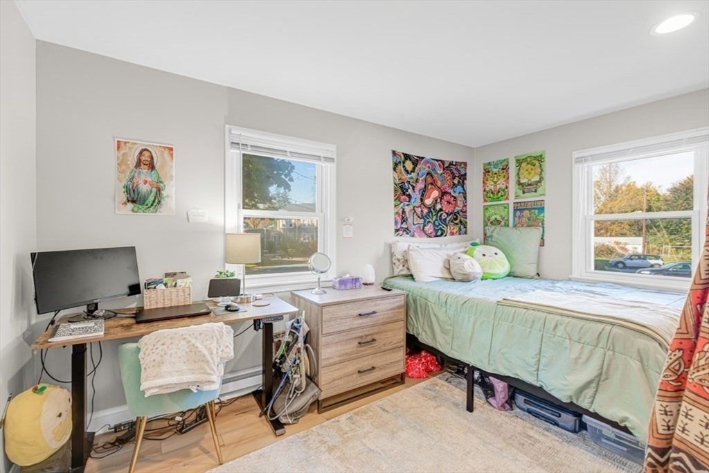 Bedroom, Home Office, Interior, Recessed Lighting, Wood Texture Flooring