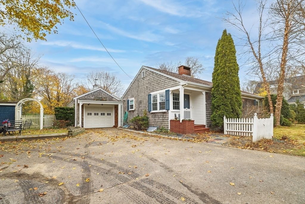 Attached, Backyard, Detached Garage, Exterior, Facade, Cape Cod