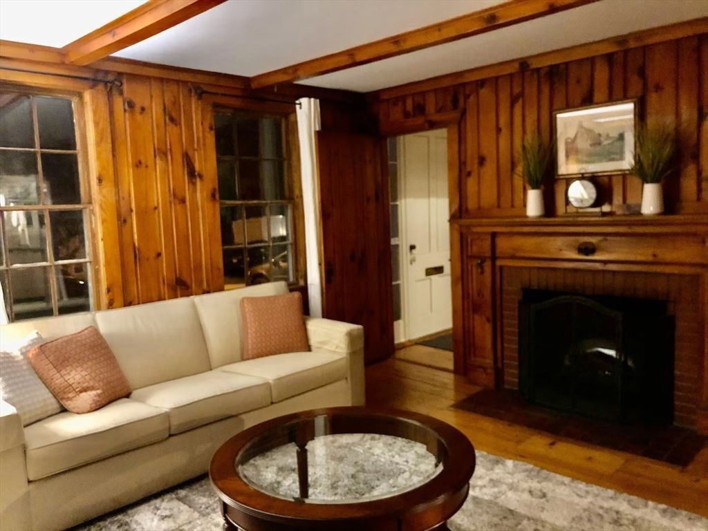 Fireplace, Interior, Living room, Wood Texture Flooring, Wooden Walls