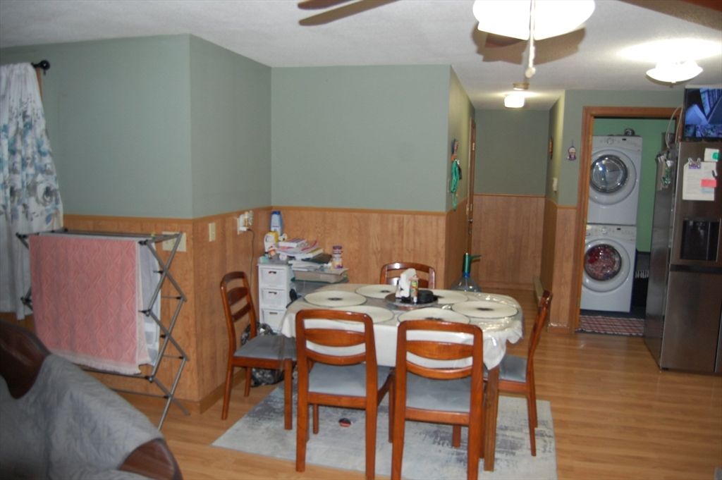 Dining room, Interior, Utility Closets, Washer, Wood Texture Flooring