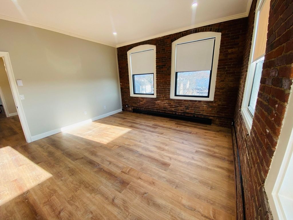 Empty room, Interior, Stone Walls, Wood Texture Flooring