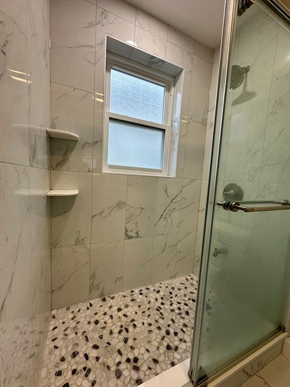 Bathroom, Glass Shower, Interior, Marble Walls