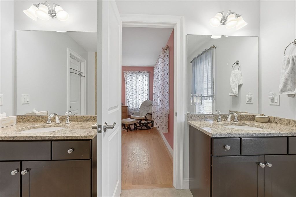 Bathroom, Dual Sink Vanities, Interior, Wood Texture Flooring