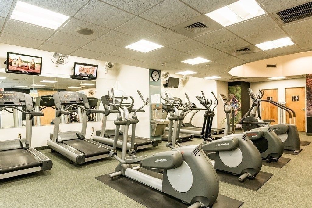 Fitness Equipment, Gym, Interior, Recessed Lighting