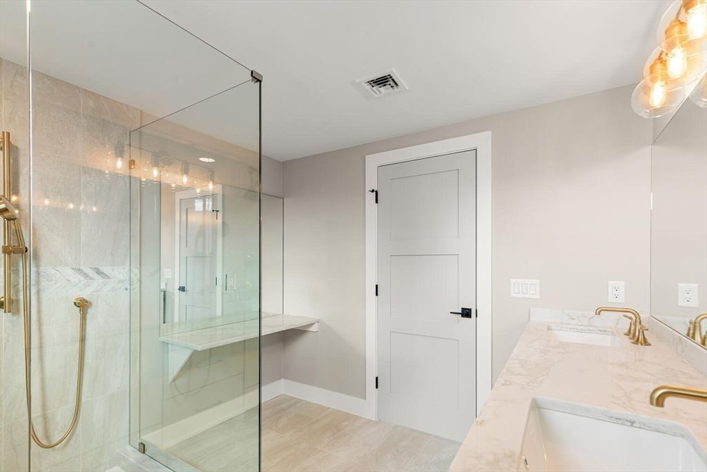 Bathroom, Dual Sink Vanities, Glass Shower, Interior