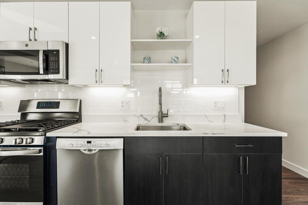 Interior, Kitchen, Stainless Steel Appliances, Wood Texture Flooring