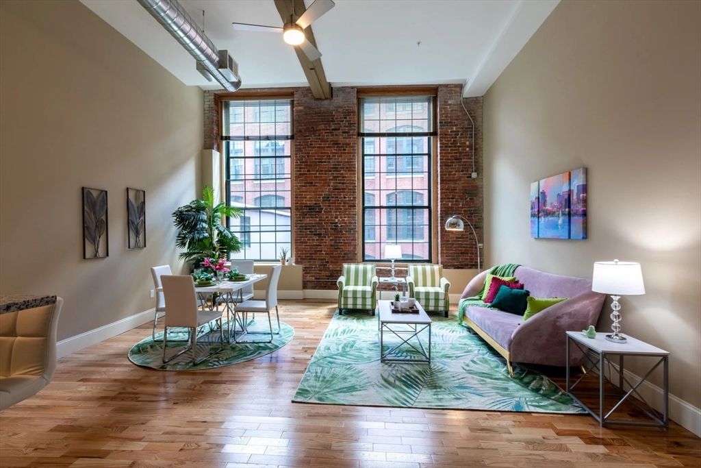 Dining room, Interior, Living room, Stone Walls, Wood Texture Flooring