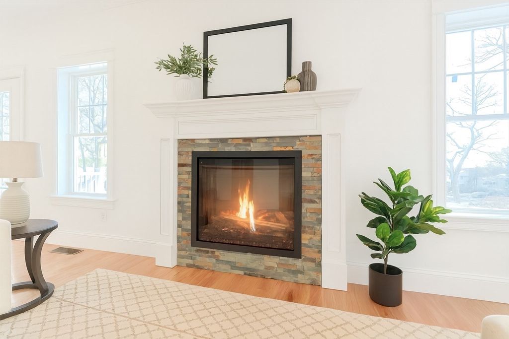 Fireplace, Interior, Wood Texture Flooring