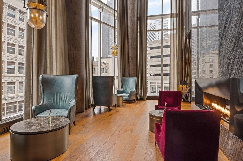 Fireplace, Interior, Living room, Pendant Lights, Wood Texture Flooring