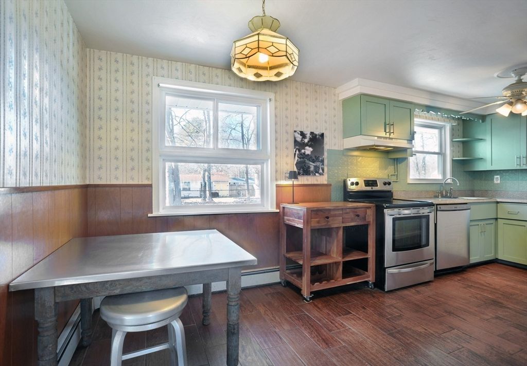 Interior, Kitchen, Stainless Steel Appliances, Wood Texture Flooring