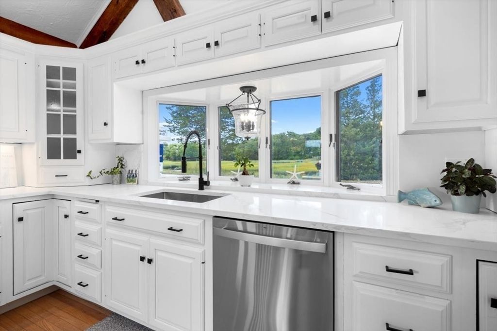 Interior, Kitchen, Pendant Lights, Stainless Steel Appliances, Wood Texture Flooring