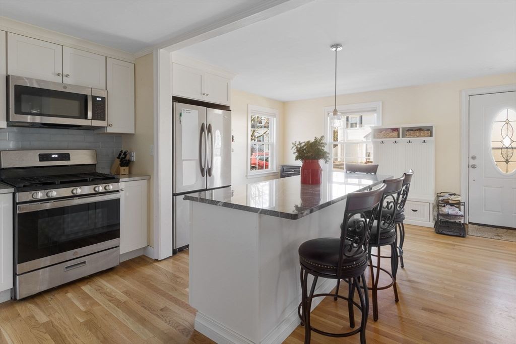 Interior, Kitchen, Pendant Lights, Stainless Steel Appliances, Wood Texture Flooring