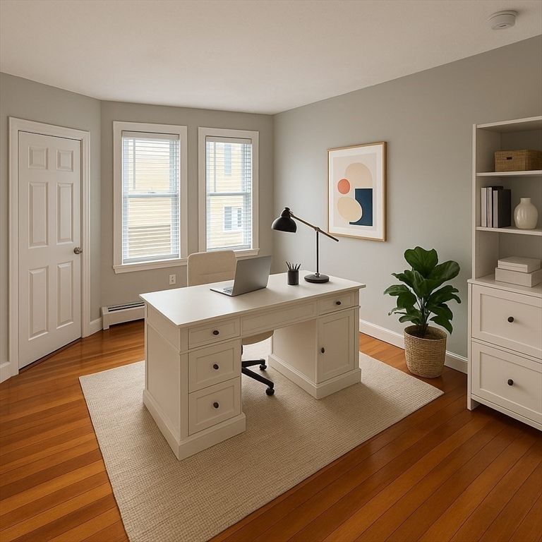 Home Office, Interior, Wood Texture Flooring