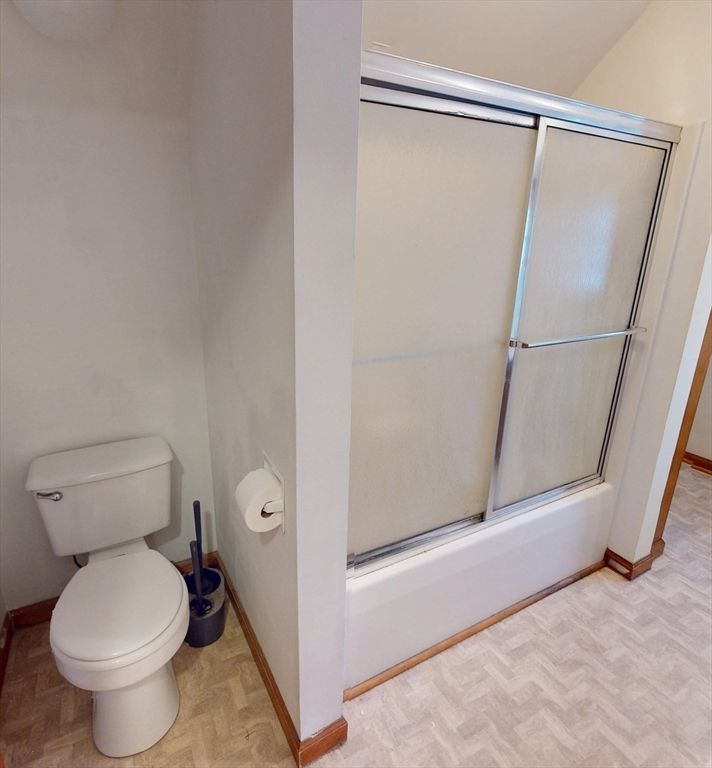 Bathroom, Glass Shower, Interior, Wood Texture Flooring