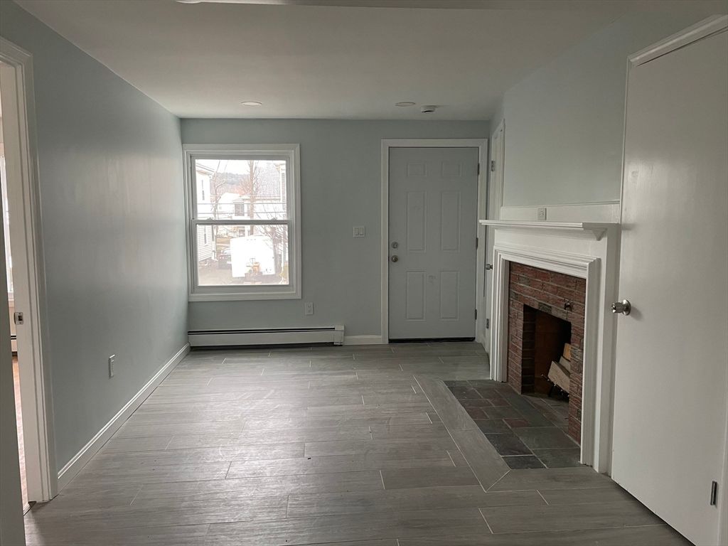 Empty room, Fireplace, Interior, Wood Texture Flooring