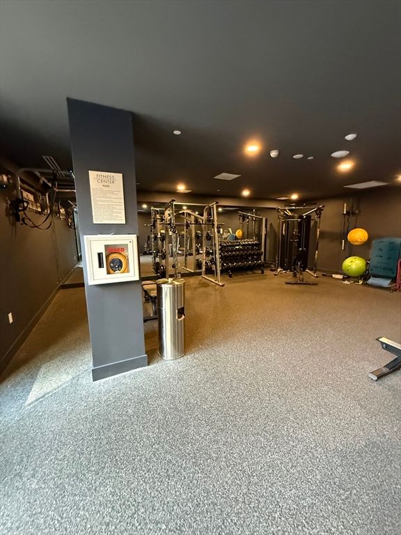 Fitness Equipment, Gym, Interior, Recessed Lighting