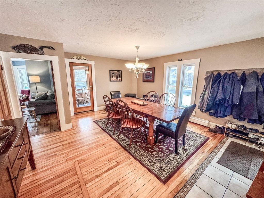 Chandelier, Dining room, Interior, Wood Texture Flooring