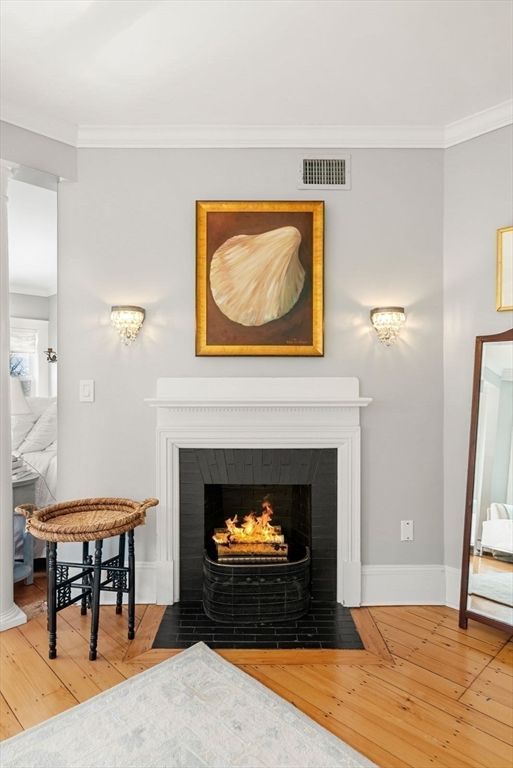 Fireplace, Interior, Wood Texture Flooring