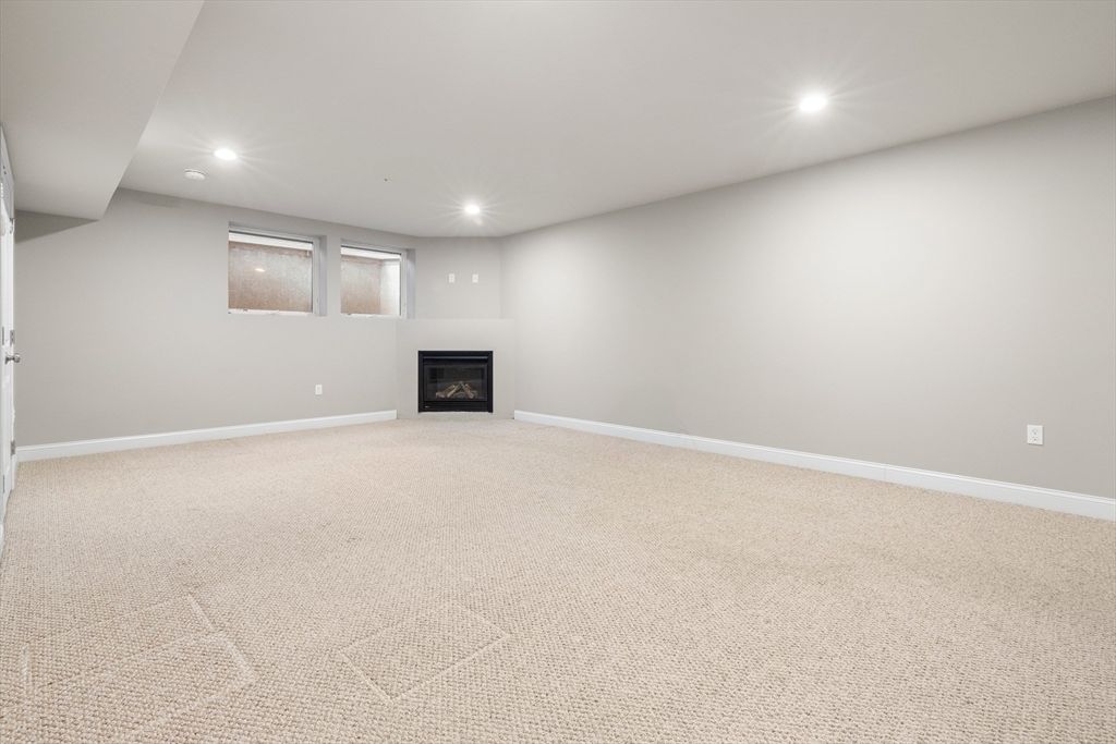 Empty room, Fireplace, Interior, Recessed Lighting
