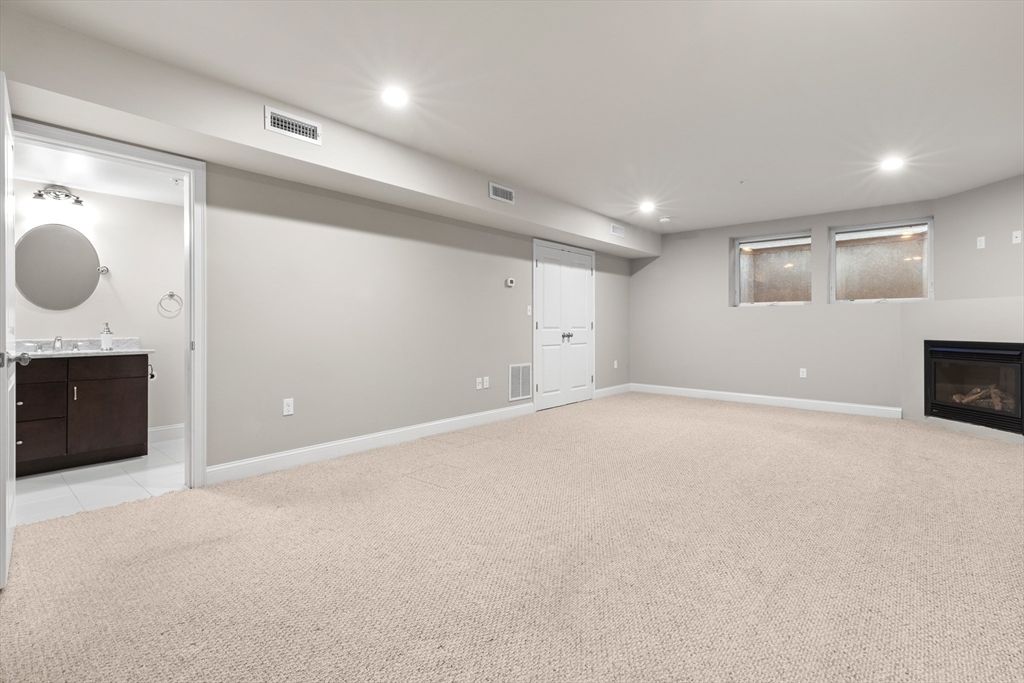 Empty room, Fireplace, Interior, Recessed Lighting