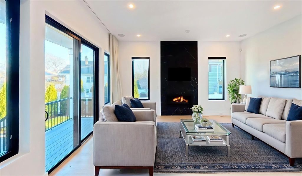 Fireplace, Interior, Living room, Recessed Lighting