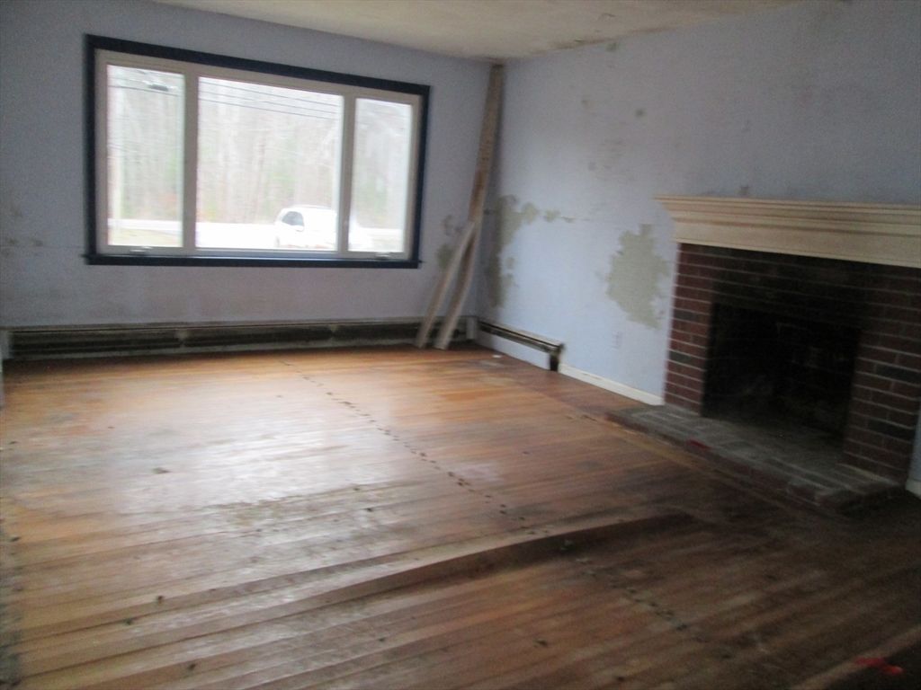 Empty room, Fireplace, Interior, Wood Texture Flooring
