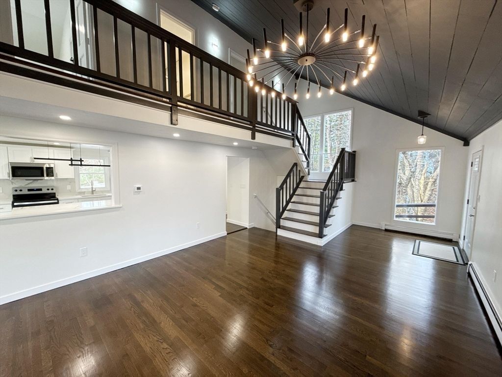 Interior, Kitchen, Pendant Lights, Wood Texture Flooring