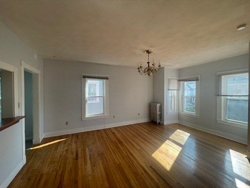 Chandelier, Empty room, Interior, Wood Texture Flooring