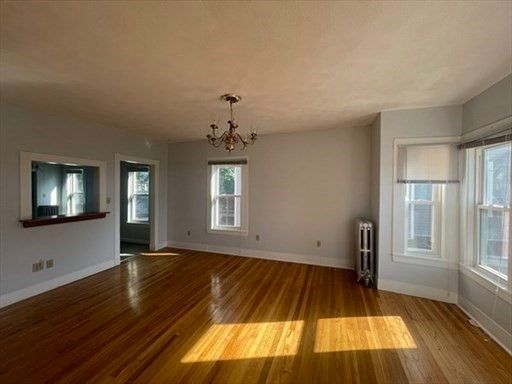 Chandelier, Empty room, Interior, Wood Texture Flooring