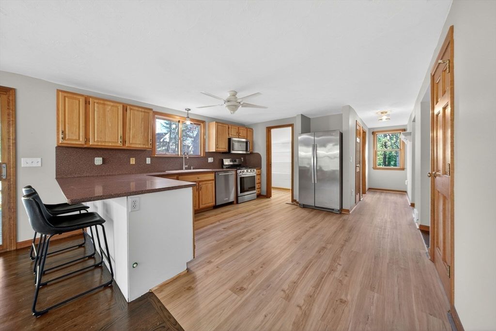 Interior, Kitchen, Stainless Steel Appliances, Wood Texture Flooring