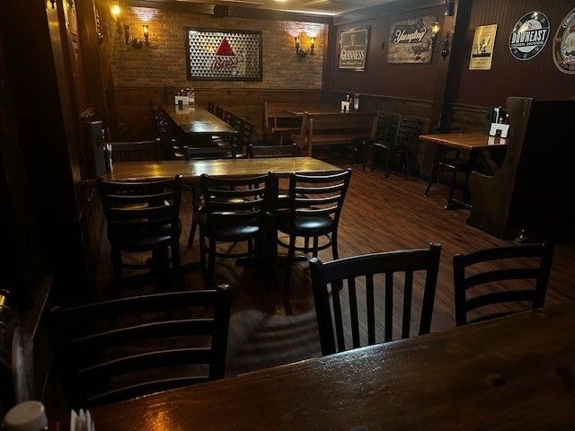 Dining room, Interior, Stone Walls, Wood Texture Flooring