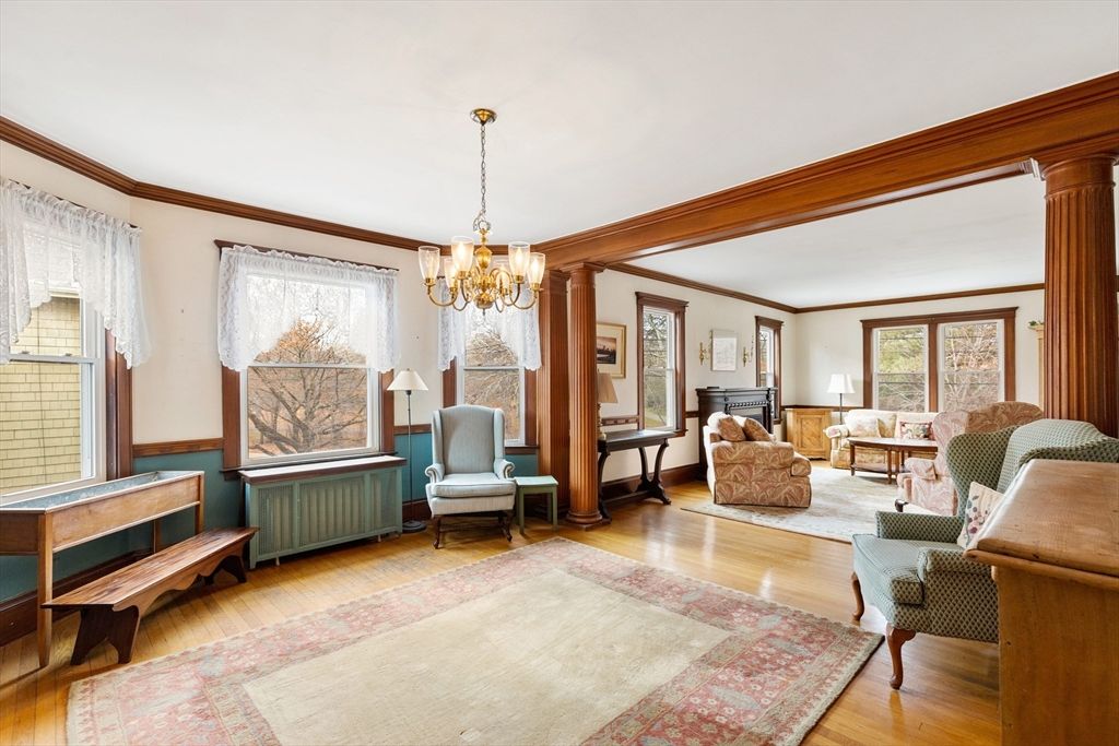 Chandelier, Interior, Living room, Wood Texture Flooring