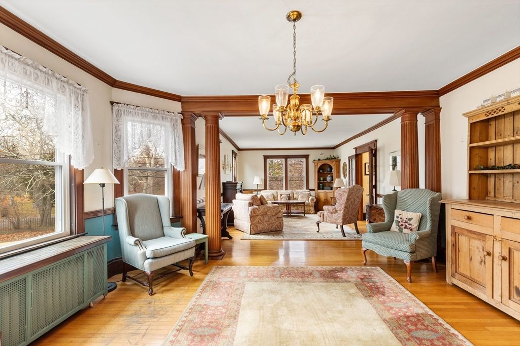 Chandelier, Fireplace, Interior, Living room, Wood Texture Flooring
