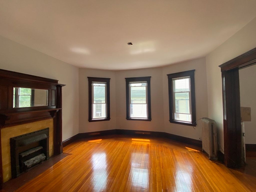 Empty room, Fireplace, Interior, Wood Texture Flooring