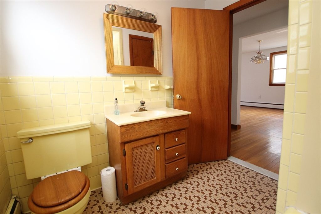Bathroom, Chandelier, Interior, Wood Texture Flooring