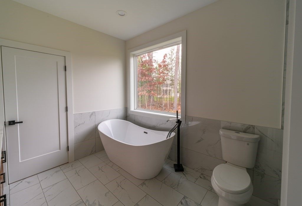 Bathroom, Free Standing Baths, Interior, Marble, Marble Walls, Recessed Lighting