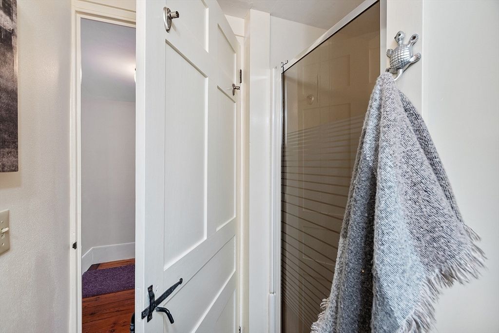 Bathroom, Glass Shower, Interior, Wood Texture Flooring