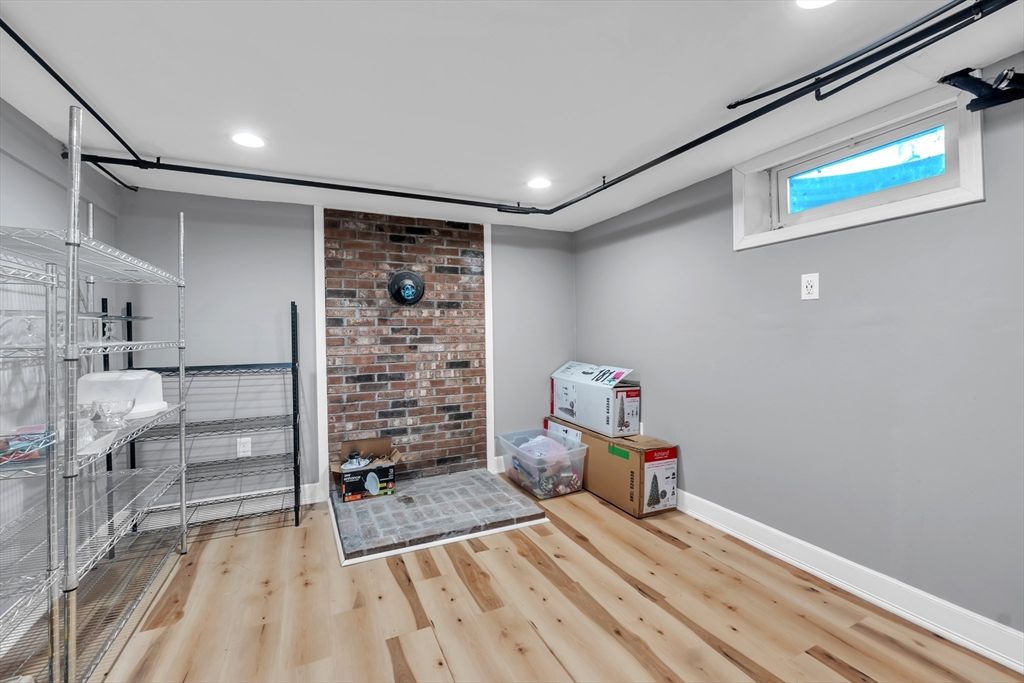 Interior, Recessed Lighting, Stone Walls, Wood Texture Flooring