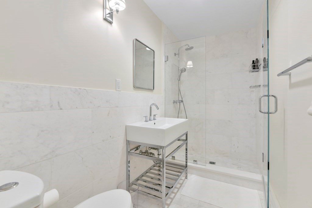 Bathroom, Glass Shower, Interior, Marble Walls